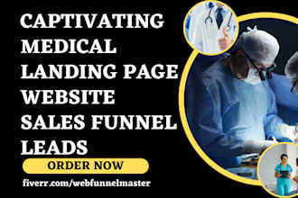 build medical landing page healthcare website clinic sales funnel doctor leads