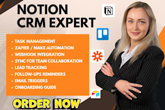 setup notion crm zapier make webhook automation trello airtable task management