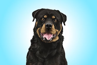 draw your pet into cartoon vector portrait