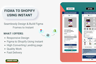 convert your figma design to mobile responsive shopify landingpage using instant
