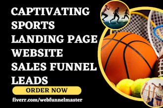 build hot sports landing page gaming website football sales funnel soccer leads