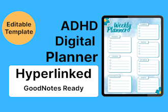 design workbook , adhd planner and ebook in canva