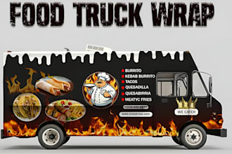 professional food truck wrap, car wrap and vehicle wrap design