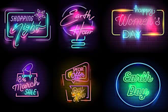 make a custom neon logo, sign, text, icon, glowing effect