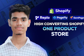 design shopify one product store landing page and product page with pagefly