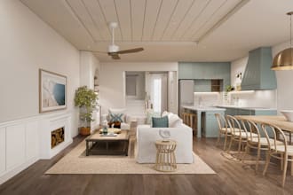 create realistic 3d interior design and high quality render