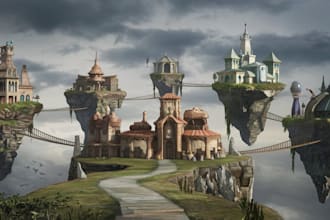 create amazing stylized environment concept art, fantasy landscape