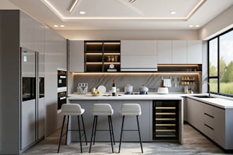 do kitchen living room bathroom 3d modeling 3d rendering