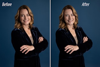 do color correction, corporate portrait headshot retouching
