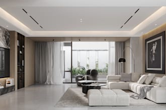 do photorealistic rendering for interior and building