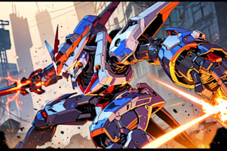 making anime, mecha, pop art ,fan art and original character
