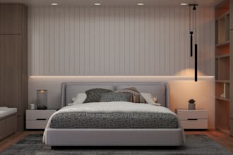 design a bedroom that combines functionality with aesthetic