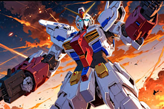 draw a nice and awesome mecha, gundam fanart or nft for you
