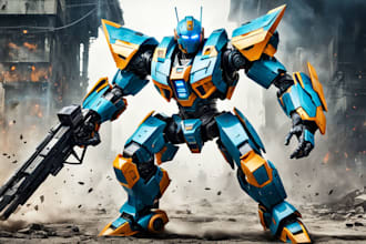 design robots and concept art of futuristic mecha