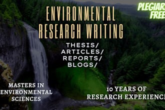 professionally write on environmental science and climate change related topics