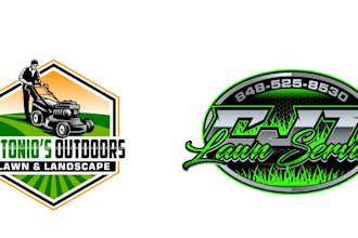 design super modern lawn care logo with express delivery
