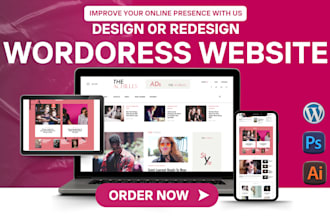 create business and blog wordpress website design on bluehost godaddy hostinger