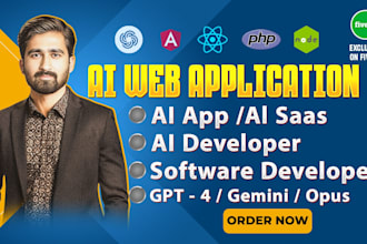 develop chatgpt ai mobile app or website, ai saas app, ai chatbot, ai software
