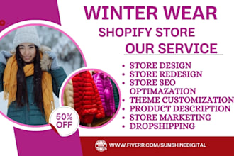 design 7 figure winter wear store hoodie shopify store sweater cold wear store