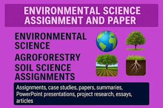 do environmental science, soil management, climate change and agroforestry tasks