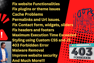 resolve wordpress problems, including errors, bugs, and CSS