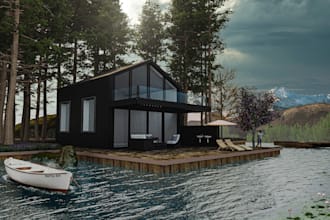 do 3d modelling and exterior rendering of a house plan, site plan