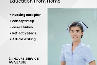 do urgent nursing assignments, PPT , articles writtings and care plan