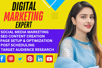 digital marketing expert strategy plan and monthly social media marketing