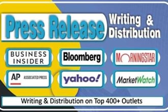 do press release writing and submit to premium news site
