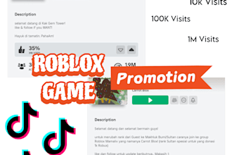 promote your roblox game on my tiktok and youtube video