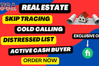 offer cold calling, distressed list and cash buyer for your real estate deal