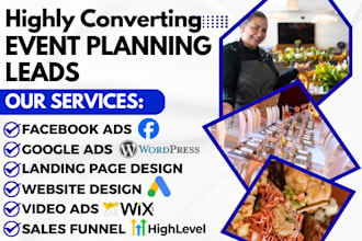 generate event planning leads wedding planner catering leads photography leads