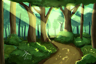draw background art webtoon manga illustrations streams visual novels
