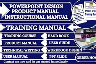 create training manual,instruction manual,  training course workbook, ppt slides