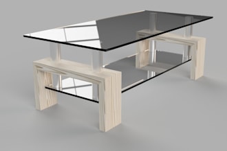 create a 3d visualization of furniture for the interior