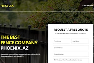 design fencing website fencing landing page handyman construction website