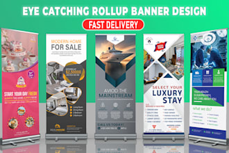 create roll up banner, pull up, retractable banner design