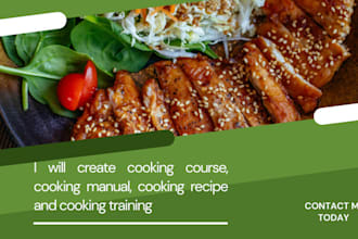 create cooking course, cooking manual, cooking recipe and cooking training
