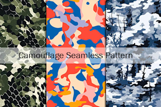 create camouflage seamless pattern in high resolution