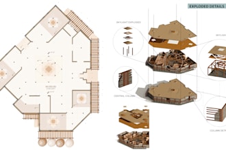 create architectural presentation boards, posters and portfolio in photos