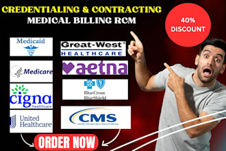credentialing and contracting, medical billing, enrollment medicare, medicaid