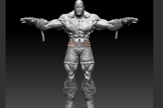 sculpt 3d character or monster in unique style for 3d printing, kitbash 3d model