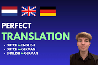 translate in dutch, english and german