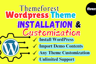 install wordpress theme and themeforest theme customization