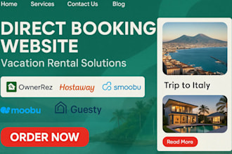 create direct booking website with ownerrez guesty, hostaway vrbo lodgify smoobu