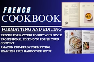 format and edit your cookbook recipe book, menu plan, amazon kdp, epub hadrcover