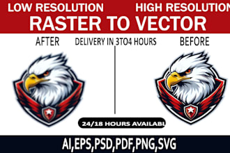 do redraw, recreate your logo or image, vector tracing, convert to vectorize