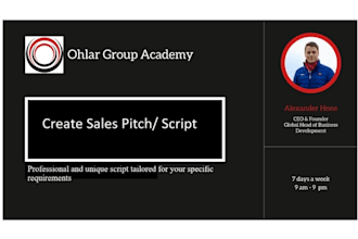 create sales pitch script for you or your team