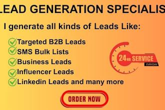 get you linkedin leads, SMS bulk list, targeted b2b leads, influencer leads