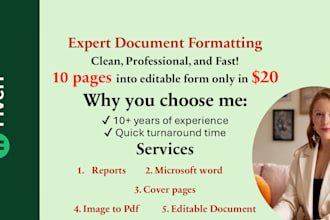 do formatting and designing  report, cover page, pdf, word document